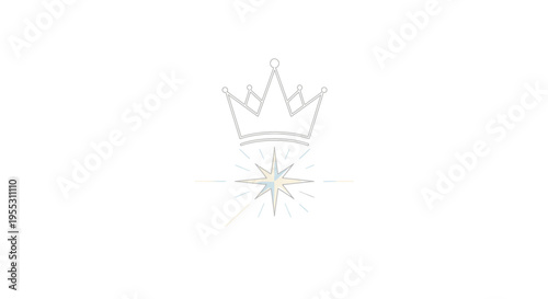 Crown and star symbol icon.
