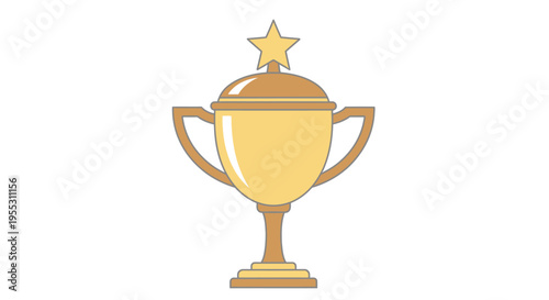 Golden Trophy Cup with Star.