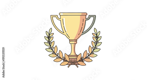 Golden Trophy Cup Award Symbol.