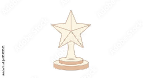 Golden star trophy award symbol.