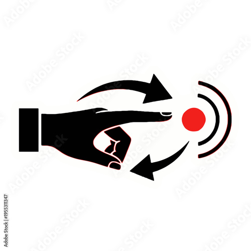 minimal hand icon | reaching toward a small dot | connection and interaction concept | sticker illustration | clean vector style | soft gradients | modern minimalist design | subtle tech or human 