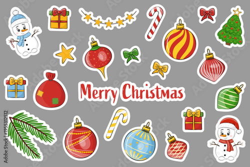 cute festive christmas sticker set