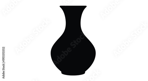 Elegant black vase with a slender neck a striking silhouette
