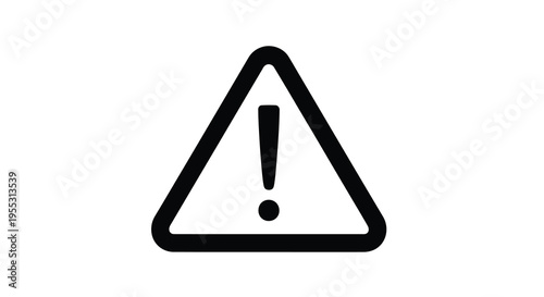 Black warning sign with exclamation point a stark silhouette