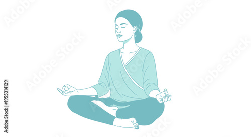Woman Sitting in Meditation Posture.
