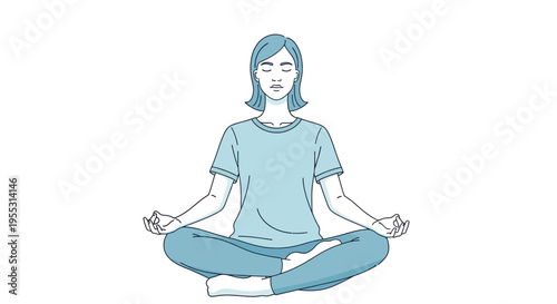 Woman Sitting in Meditation Posture.