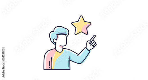 Man pointing at a star.