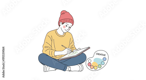 Young Adult Writing on Clipboard.