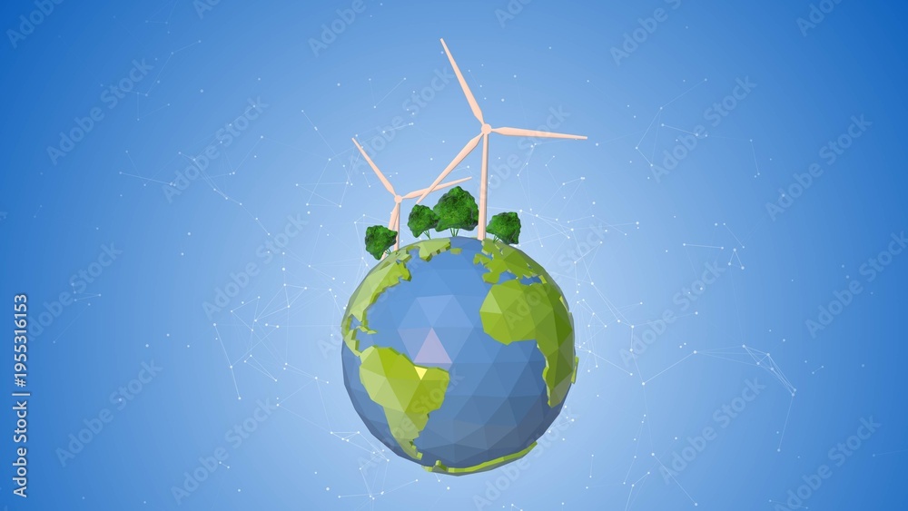Naklejka premium Global Sustainability Concept Showing Green Energy Future