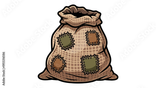 Burlap Sack with Potatoes.