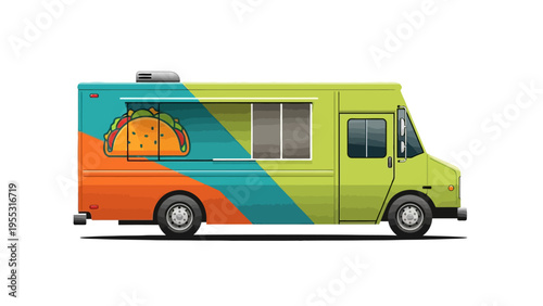 Colorful Food Truck Vehicle.