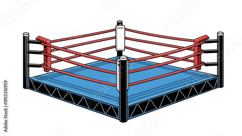 Empty Boxing Ring Illustration.