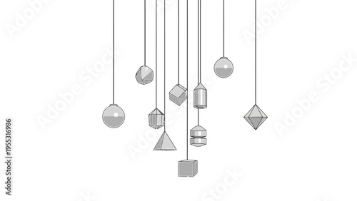 Geometric Shapes Hanging Objects.
