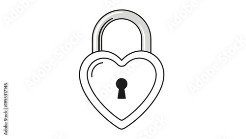 Heart Shaped Lock Icon.