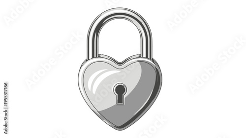 Heart Shaped Padlock Closeup.