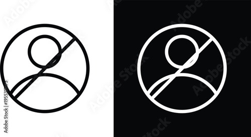 No account sign pack in black and white colors