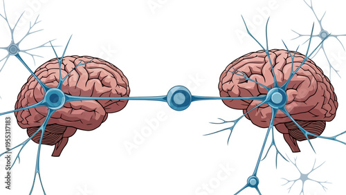 Human Brain Connection Illustration.