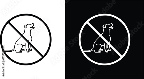 No dogs allowed sign pack in black and white colors