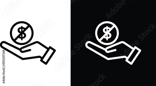 No dollar sign pack in black and white colors