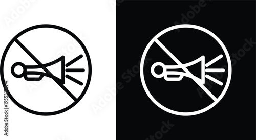 No horn sign pack in black and white colors