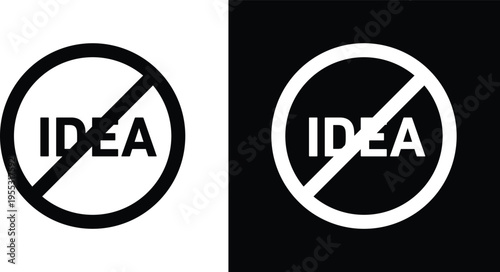 No Idea sign pack in black and white colors