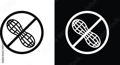 No peanut sign pack in black and white colors
