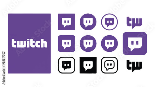 Versatile collection of minimalist vector speech bubble icons and stylized lettermarks, ideal for digital communication branding and online community platforms