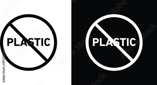 No plastic sign pack in black and white colors