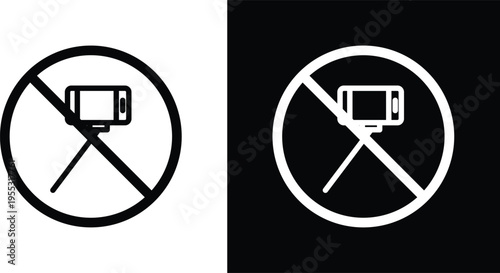 No selfie sign pack in black and white colors