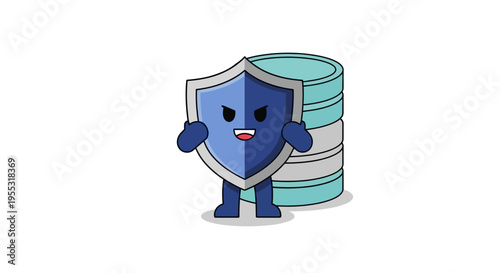 Angry Shield Mascot Guarding Stacked Databases for Robust Data Protection
