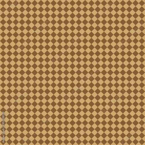 Seamless brown and sand geometric diamond grid pattern. Modern tiling background for wallpaper, packaging, textile, branding, and web design.