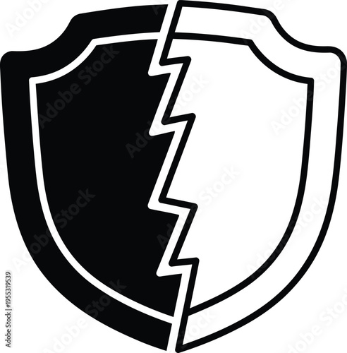 Shield protection security broken Vector