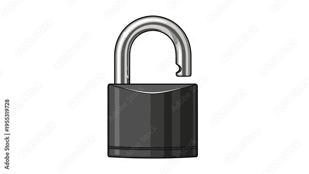 Fototapeta premium Open Black Padlock.