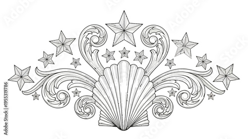 Ornate Shell Star Design.