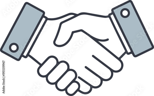 Handshake icon in 4K video animation, business partnership symbol