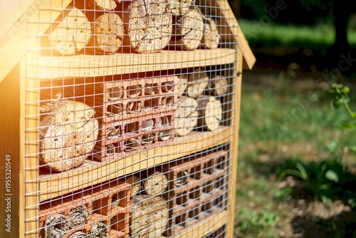 Bug hotel for pollinating insects and bees