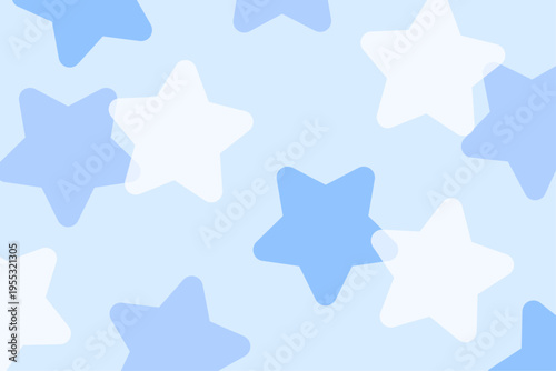 星柄のシームレスな背景パターンイラスト素材　青