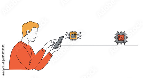 Man Using Mobile Phone.