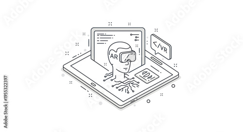 Man Wearing Virtual Reality Headset.