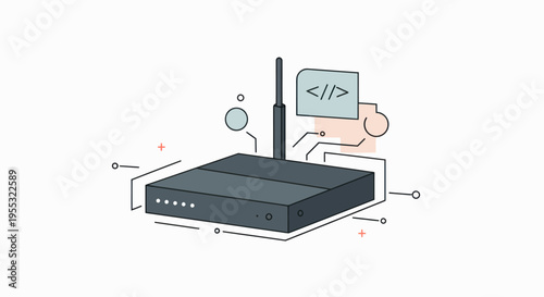 Router Network Device Illustration.