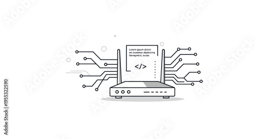 Router Network Device Illustration.