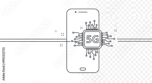 Smartphone with 5G Technology.