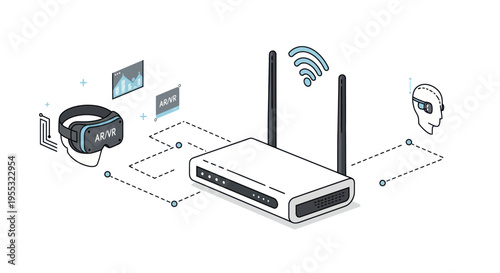WiFi Router and Devices.