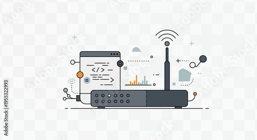 Wireless Router Device Illustration.