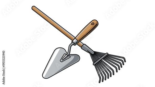 Garden Trowel and Rake.