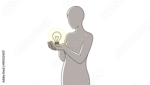 Person Holding Light Bulb.