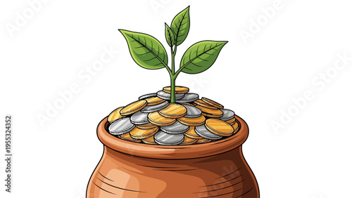 Plant Growing in Pot.