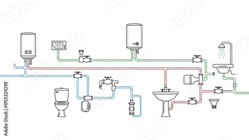 Plumbing System Pipe Diagram.