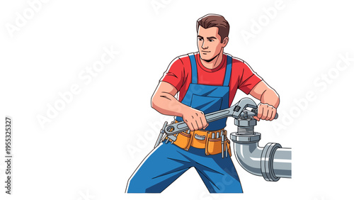 Man Holding Large Pipe.