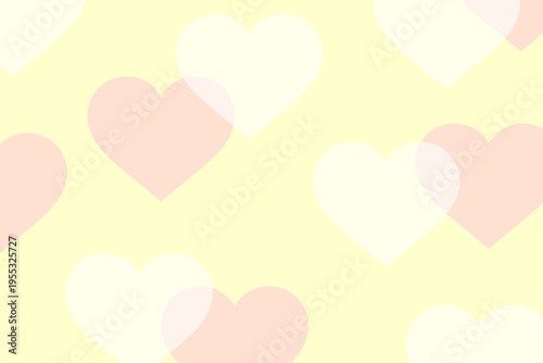 ハート柄のシームレスな黄色背景パターンイラスト素材　